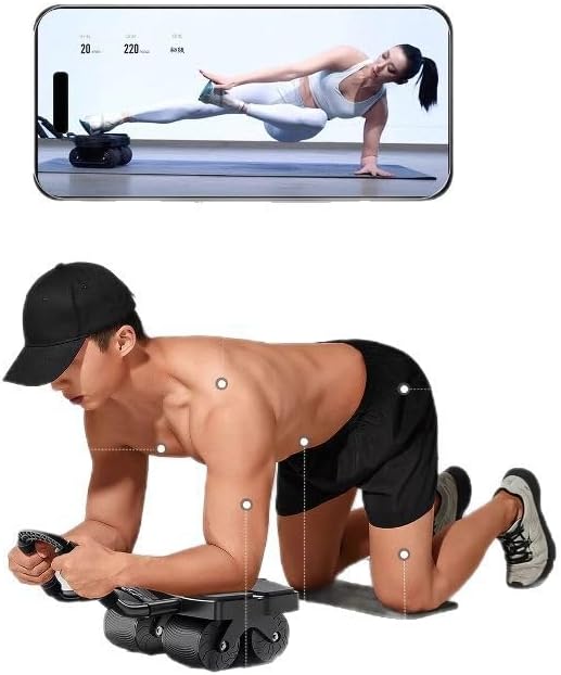 Revolutionary Automatic Rebound Ab Roller Wheel with Elbow Support & Knee Mats - Ultimate Core Training Equipment for Home Workouts