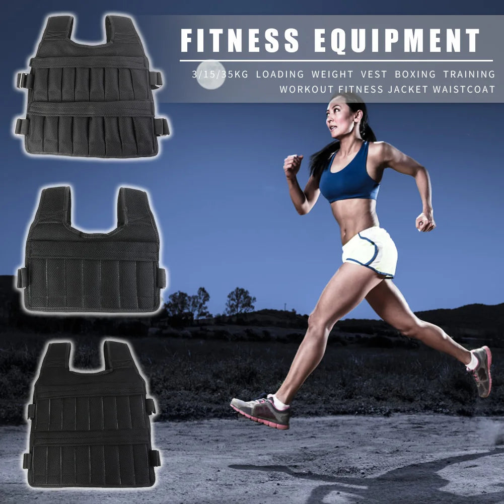 Adjustable Weighted Exercise Vest - 3/15/35Kg for Boxing, Running & Fitness Training