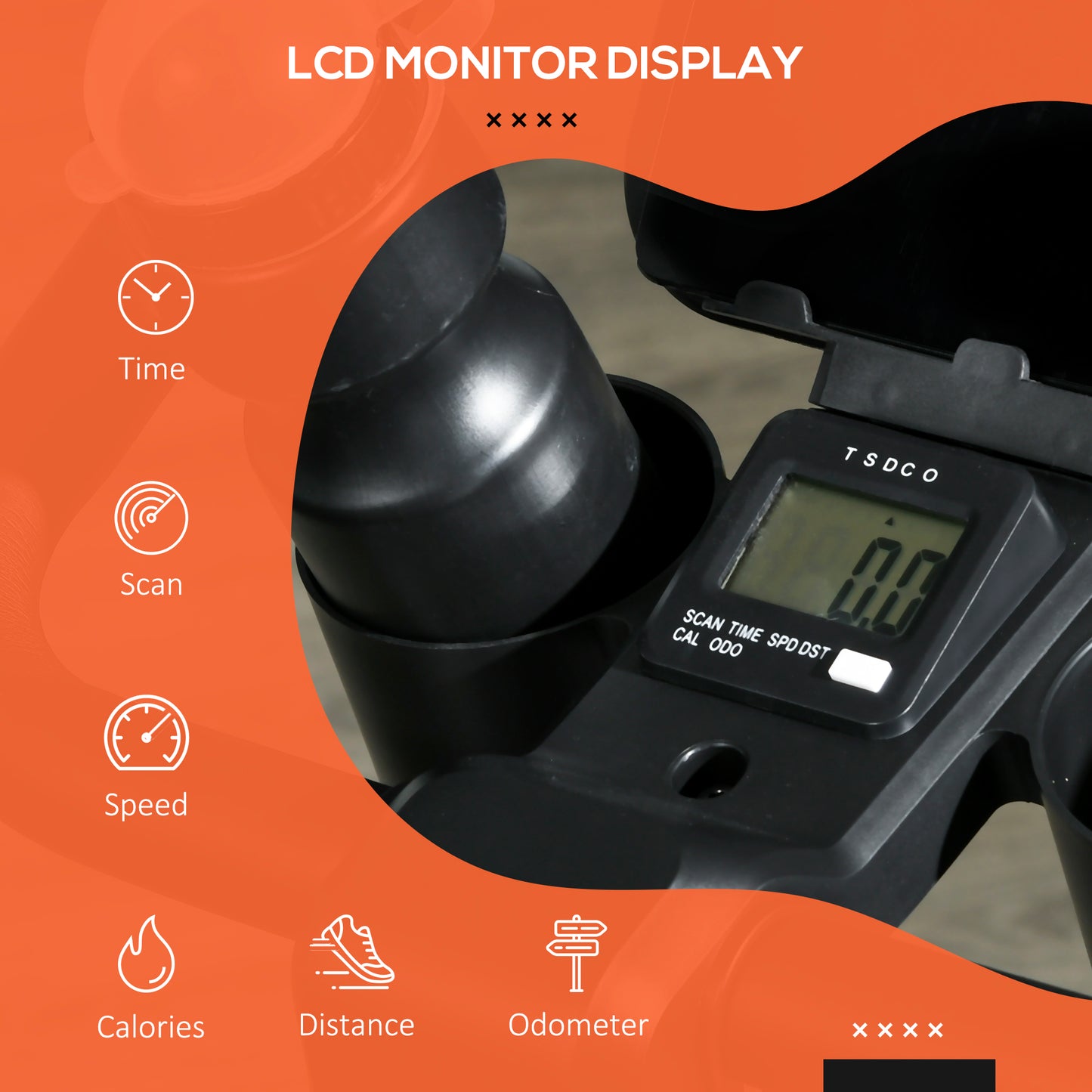 Soozier Exercise Bike, Magnetic Resistance Exercise Bike with LCD Display, Low Noise Stationary Indoor Cycling Bike for Home