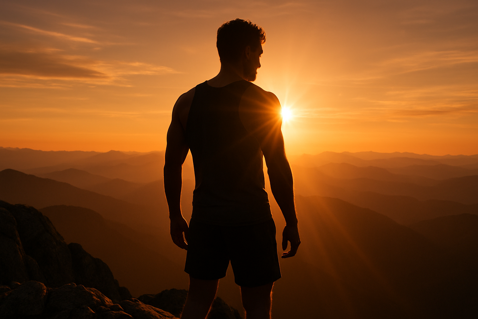 sun peaks from side of body
