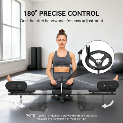 Soozier Leg Stretcher, 180° Adjustable Leg Split Machine with Handwheels, Leg Stretching Equipment for Flexibility