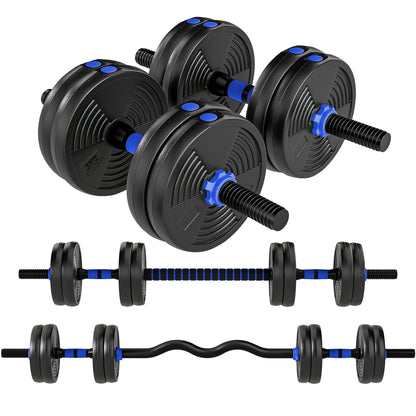Soozier Adjustable Dumbbell Set, 3 in 1 Weights Dumbbells Set for Home Gym, 33lb Free Weights with Connector and Non-Slip Grip