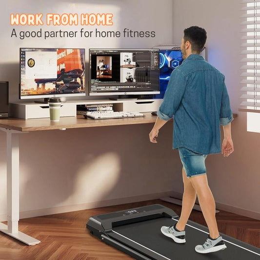 Transform Your Fitness Routine with the 2-In-1 Portable Treadmill - Perfect for Home and Office!