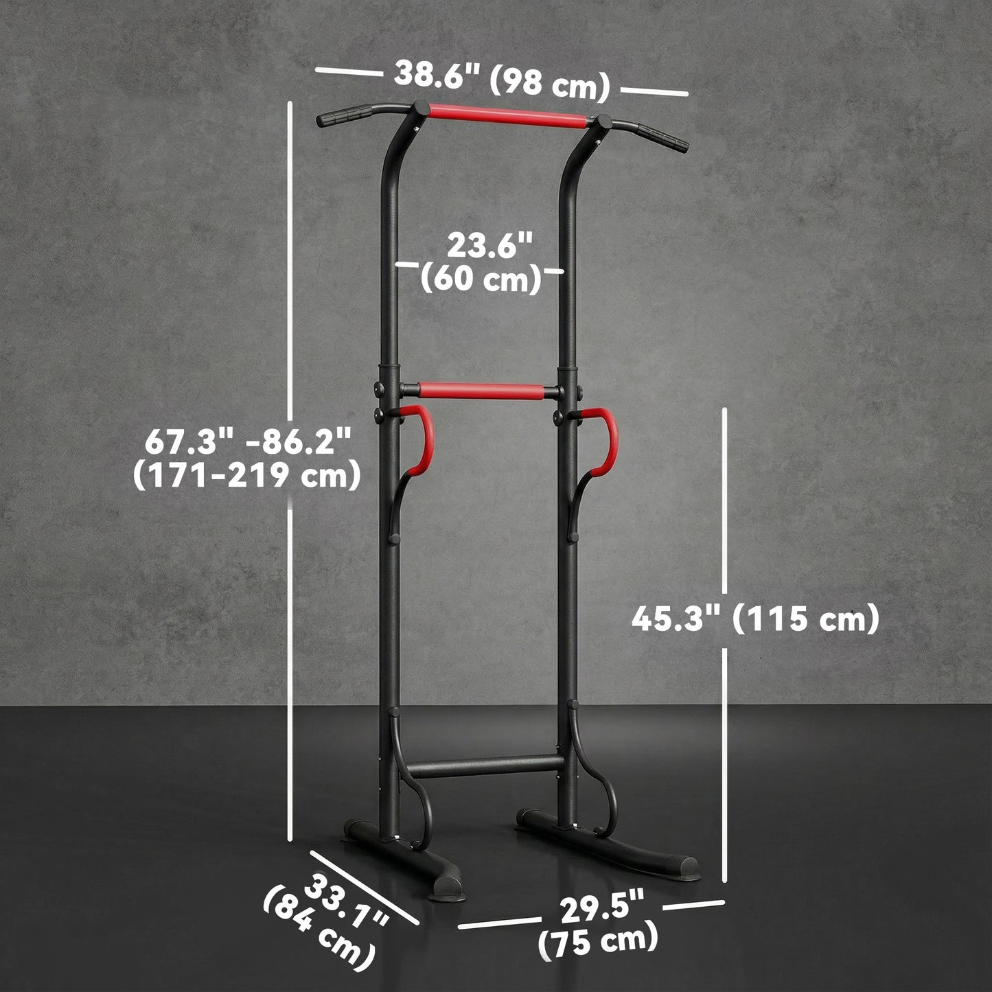 Soozier Power Tower, Pull Up Bar, Dip Station for Home Office Gym Multi-Function Workout Equipment