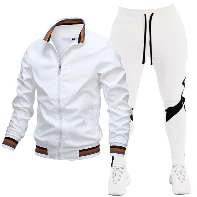 Street Running Sports Stylish Stitching Printing Sweat Suit