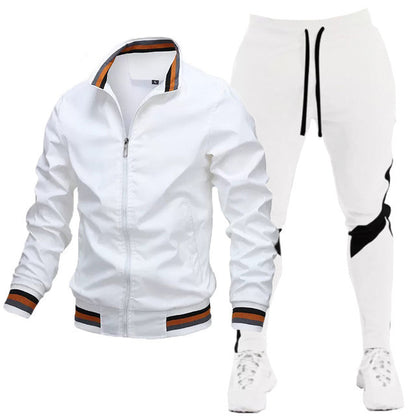 Street Running Sports Stylish Stitching Printing Sweat Suit