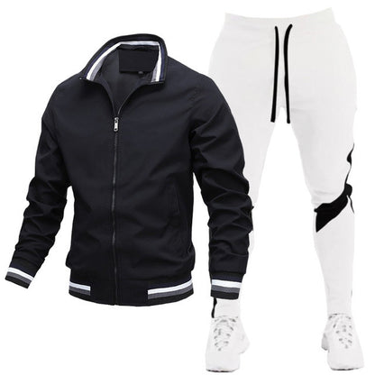 Street Running Sports Stylish Stitching Printing Sweat Suit