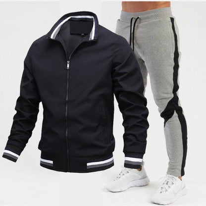 Street Running Sports Stylish Stitching Printing Sweat Suit