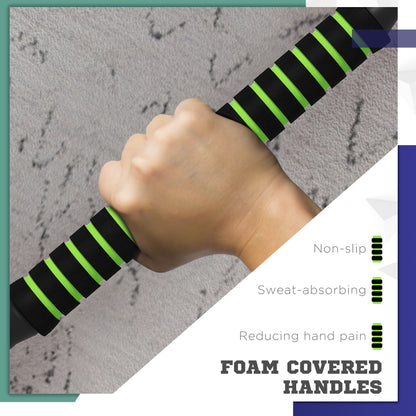 Soozier 88lbs 4-in-1 Adjustable Weight Dumbbell Set, Barbell, Kettlebell, Push Up Stand, Green