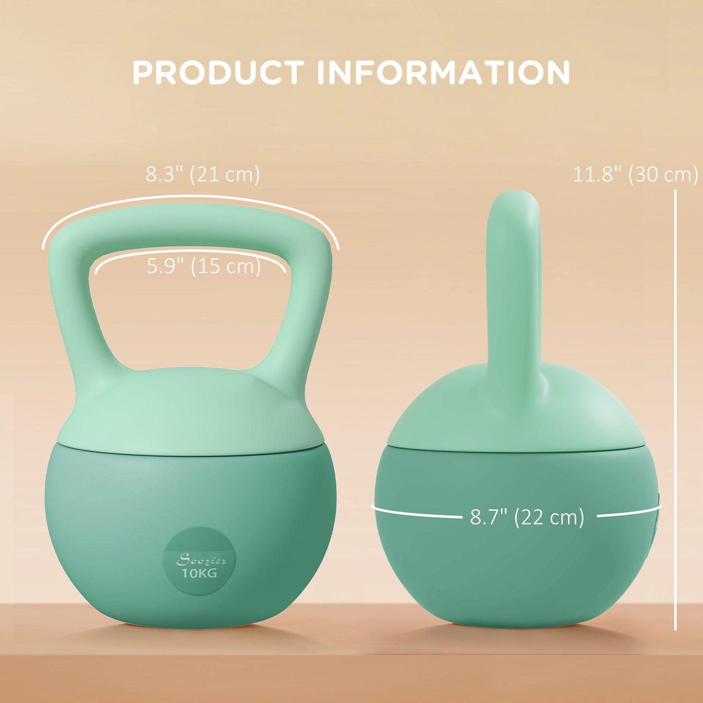 Soozier 22 lb Soft Kettlebell, Sand Filled Weight w/ Grip Handle, Kettlebell Weight for Full Body Workout and Strength Training