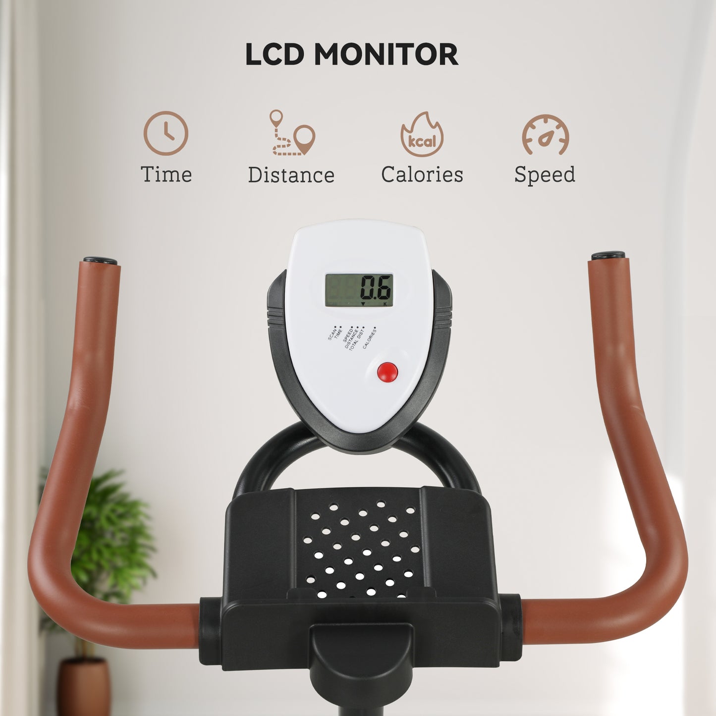 Soozier Quiet Stationary Exercise Bike with Adjustable Resistance, Seat, Black