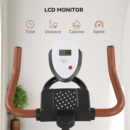 Soozier Quiet Stationary Exercise Bike with Adjustable Resistance, Seat, Black