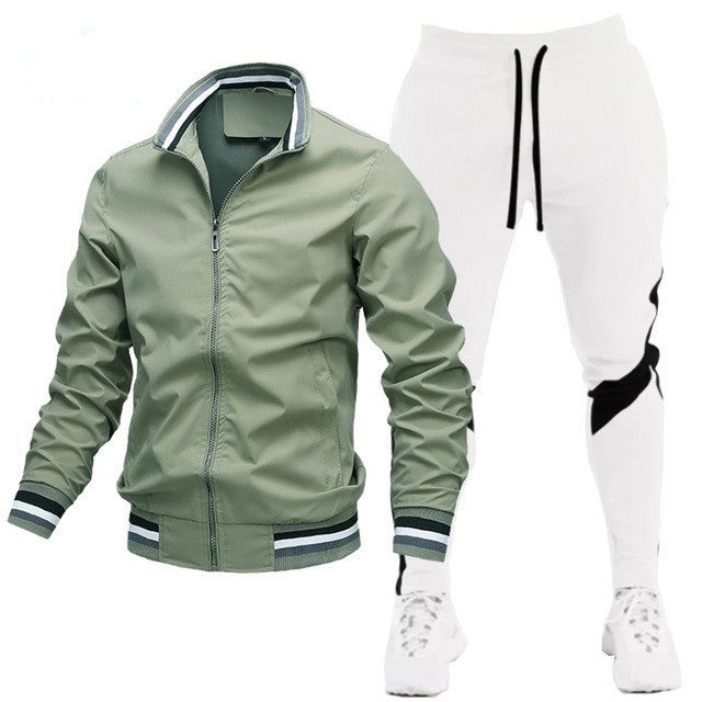 Street Running Sports Stylish Stitching Printing Sweat Suit