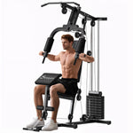 Soozier Home Gym Machine with 143lbs Weight Stack Black
