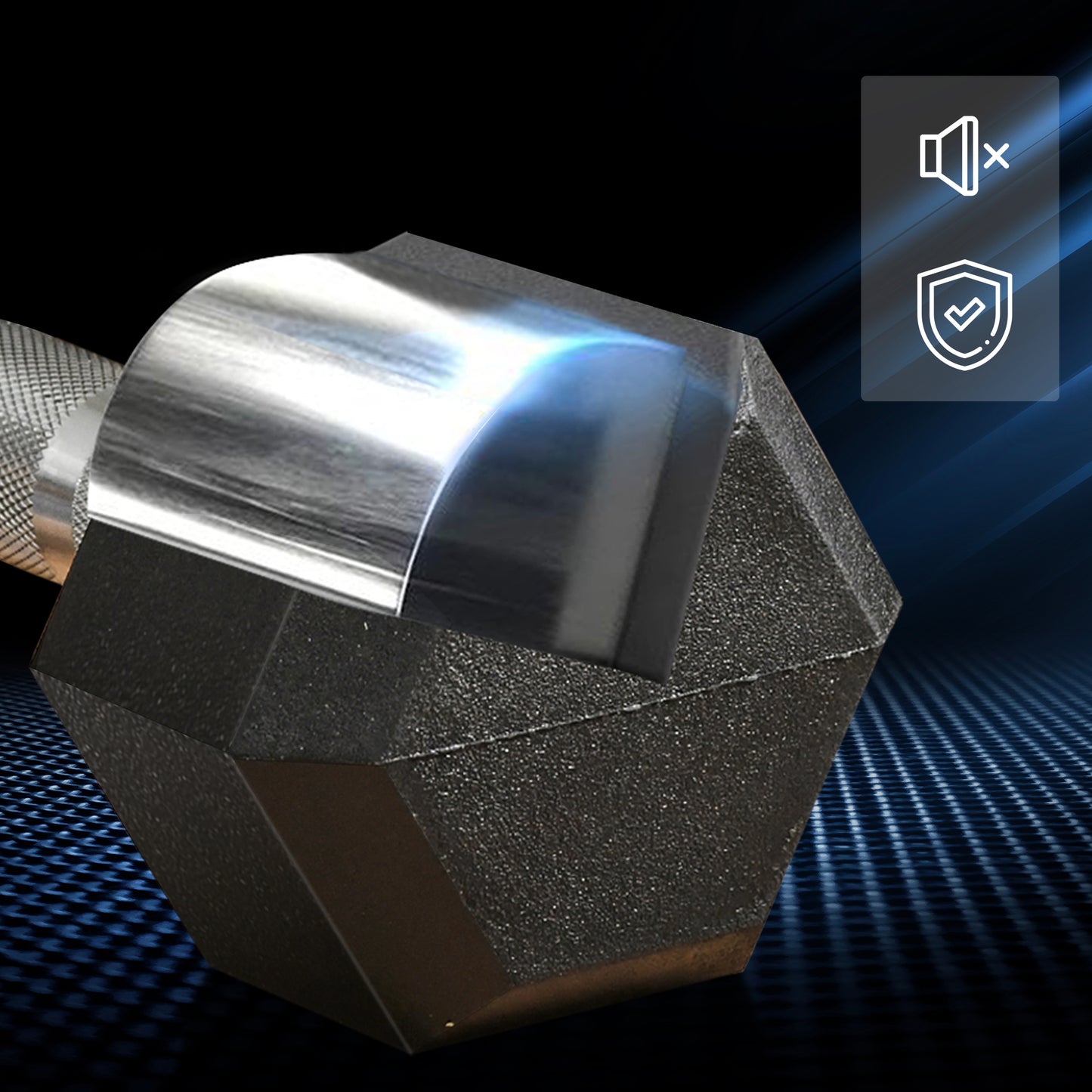 Soozier 40lbs Rubber Hex Dumbbell, Weight Dumbbell Hand Weight Barbell for Body Fitness Training for Home Office Gym, Black