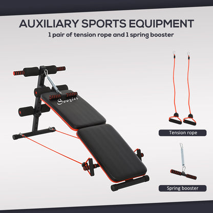 Soozier Foldable Sit Up Bench Core Workout for Home Gym Black