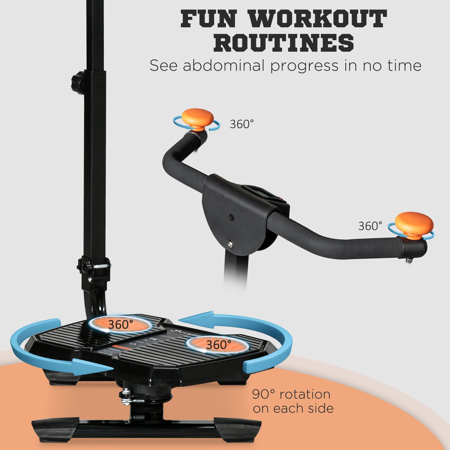 Soozier Foldable Ab Twister Board for Waist Trimming, Ab Waist Sculptor Workout Equipment wirh Screen Showing Time, Calories