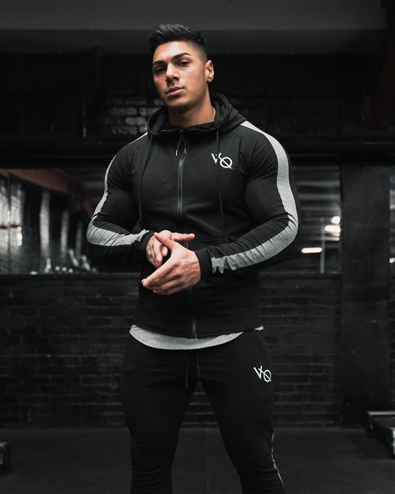 Autumn and Winter Color Matching Sports Sweater Men's Sweat Suit