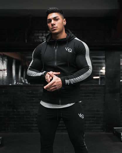 Autumn and Winter Color Matching Sports Sweater Men's Sweat Suit