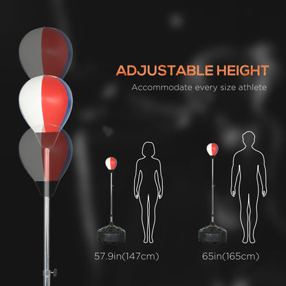 Soozier Reflex Bag, Speed Bag with Stand, 57.9" -65" Height Adjustable, for Home Gym Boxing Training