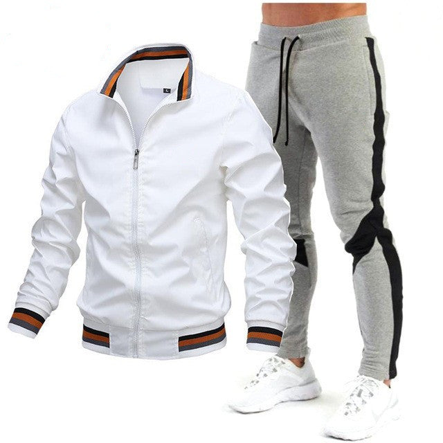 Street Running Sports Stylish Stitching Printing Sweat Suit