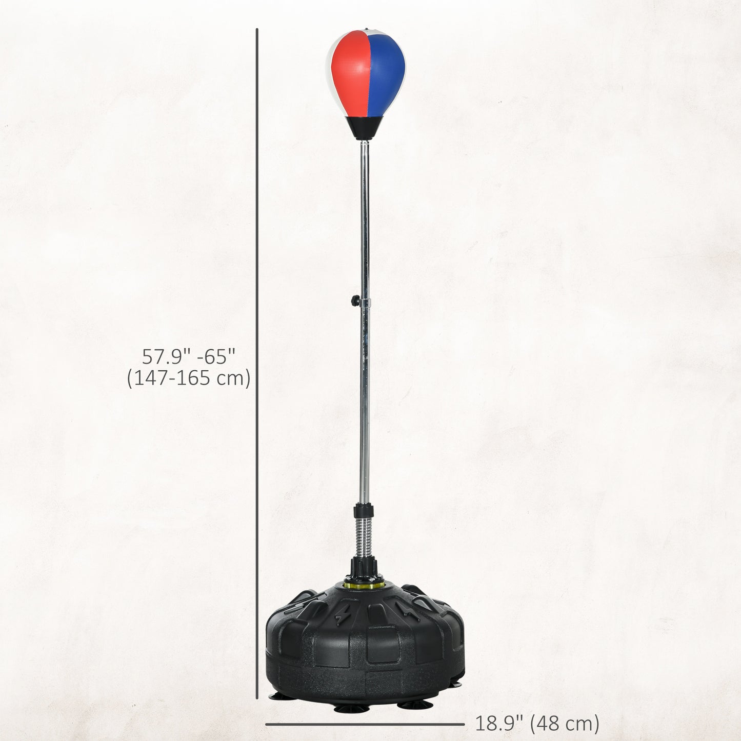 Soozier Reflex Bag, Speed Bag with Stand, 57.9" -65" Height Adjustable, for Home Gym Boxing Training