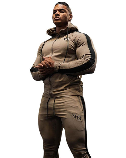 Autumn and Winter Color Matching Sports Sweater Men's Sweat Suit