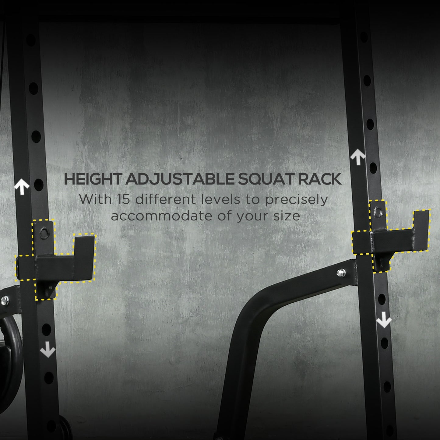 Soozier Smith Machine, Multi-Functional Power Cage w/ Adjustable Bench, Barbell Bar, Cable Pulley System, 15-Level Squat Rack