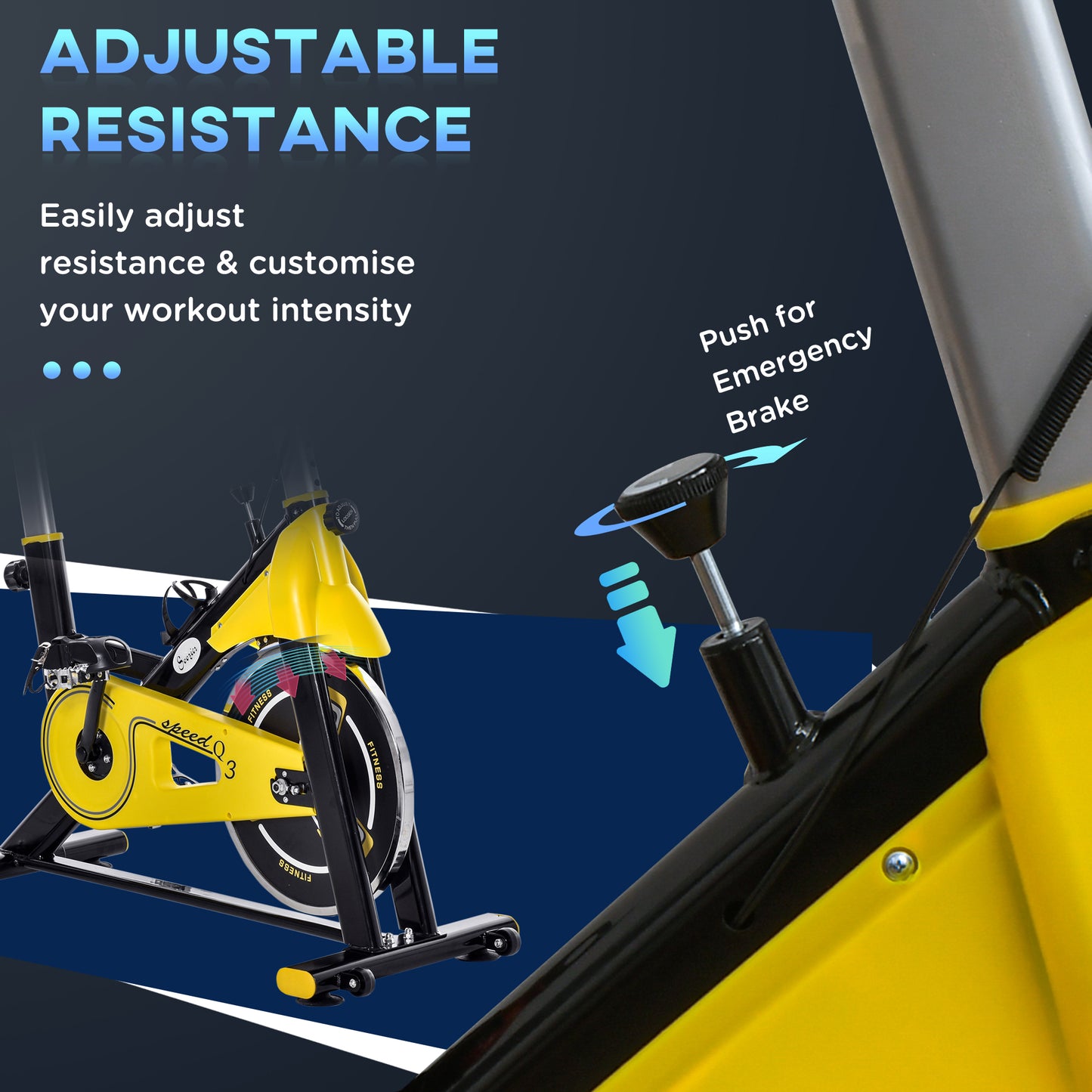 Soozier Stationary Exercise Bike, Indoor Cardio Workout Cycling Bike with Belt Drive Adjustable Resistance, Seat, Handlebar w/ LCD Display for Home Gym