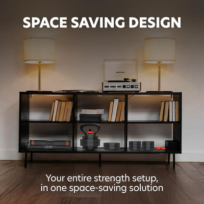 3-In-1 Adjustable Set: Dumbbell, Kettlebell, Barbell, 12-Level Weight Adjustment, Multi-Use Home Gym Gear for Men & Women (42Lb)