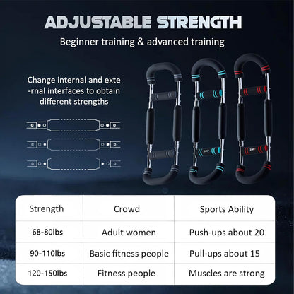 Revolutionary Twister Arm and Chest Muscle Trainer - Adjustable Spring Workout Bar for Ultimate Upper Body Strength