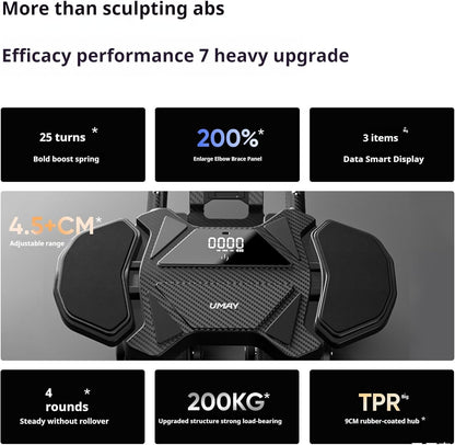 Revolutionary Automatic Rebound Ab Roller Wheel with Elbow Support & Knee Mats - Ultimate Core Training Equipment for Home Workouts