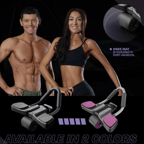 Revolutionary Automatic Rebound Ab Roller with Knee Mat - Enhance Your Core Workout with Digital Timer & Counter