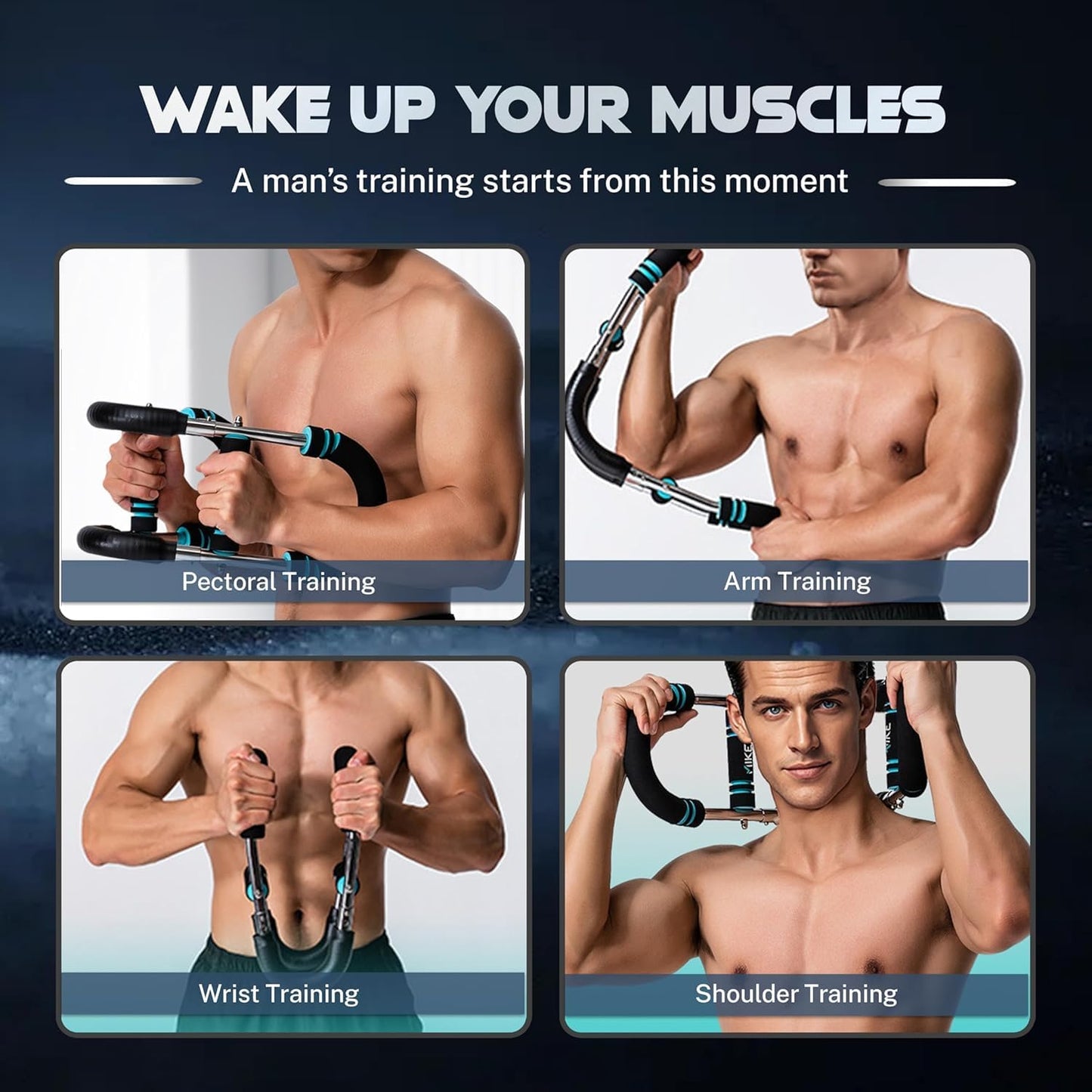 Revolutionary Twister Arm and Chest Muscle Trainer - Adjustable Spring Workout Bar for Ultimate Upper Body Strength