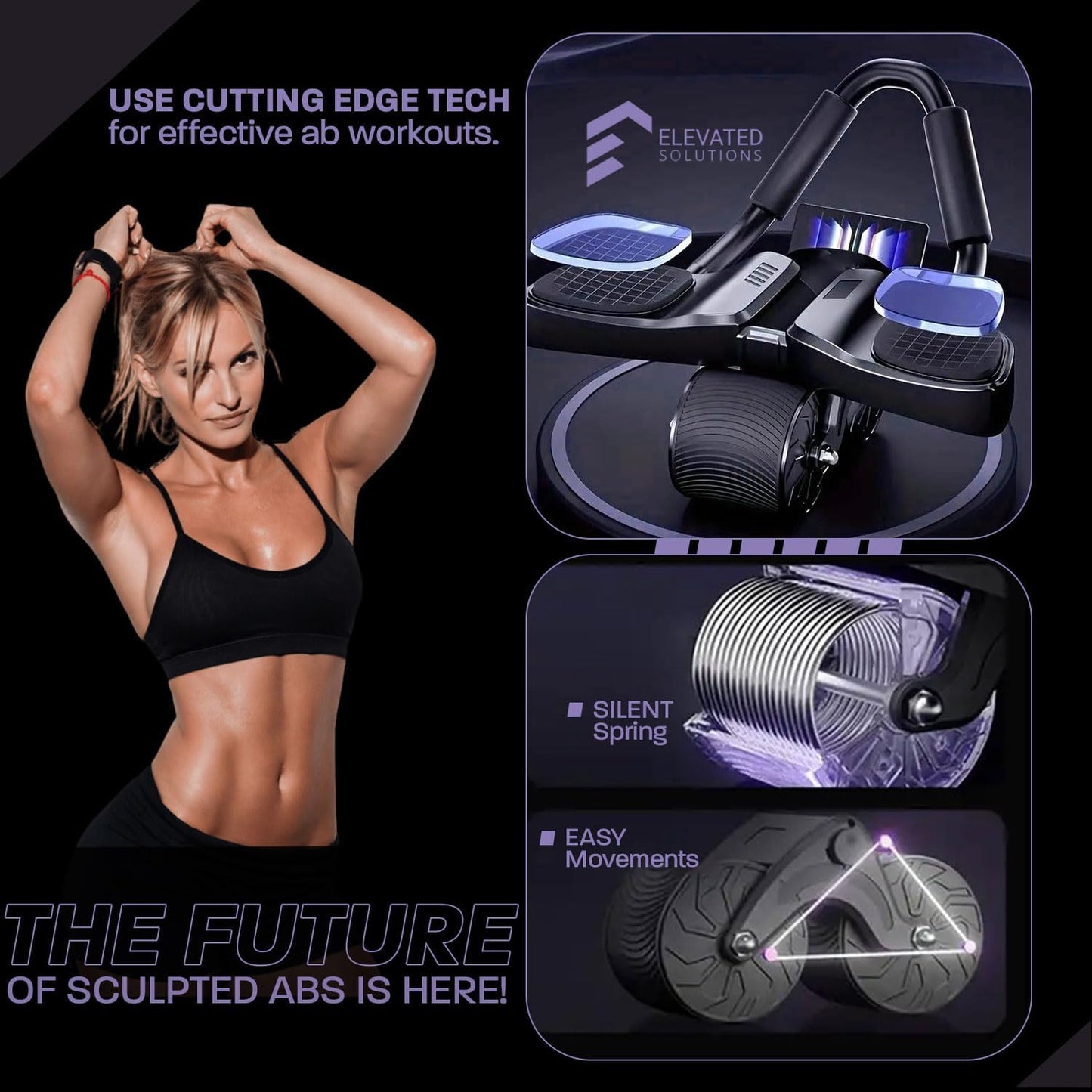 Revolutionary Automatic Rebound Ab Roller with Knee Mat - Enhance Your Core Workout with Digital Timer & Counter