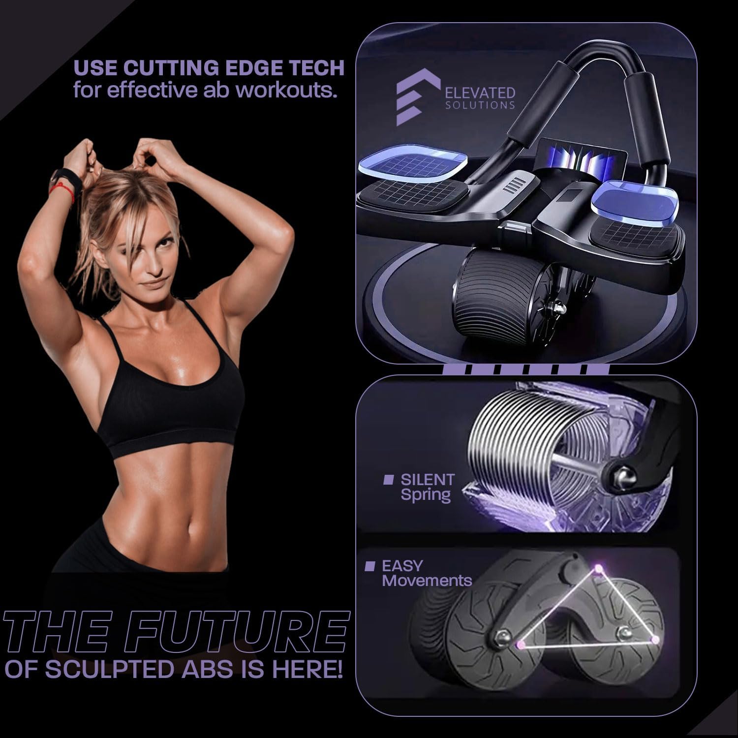 Revolutionary Automatic Rebound Ab Roller with Knee Mat - Enhance Your Core Workout with Digital Timer & Counter