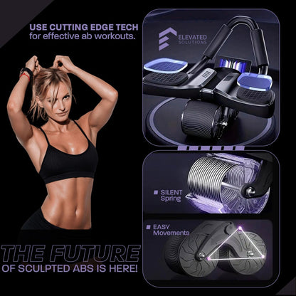 Revolutionary Automatic Rebound Ab Roller with Knee Mat - Enhance Your Core Workout with Digital Timer & Counter