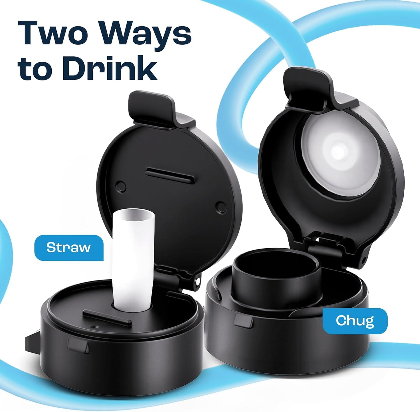 2L Water Bottle with Straw - Half Gallon Water Bottle - Motivational Gym Bottles 2L - 2 Liter Bottle Time Marker - Half Gallon Water Jug 64 Oz - Large Water Bottle - Clear, 2 Lids