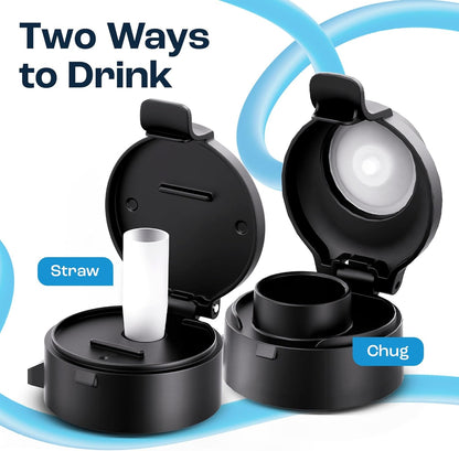 2L Water Bottle with Straw - Half Gallon Water Bottle - Motivational Gym Bottles 2L - 2 Liter Bottle Time Marker - Half Gallon Water Jug 64 Oz - Large Water Bottle - Clear, 2 Lids