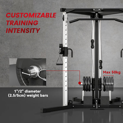 Soozier Multifunctional Home Gym Machine with Pull Up Bar, 15-Position Adjustable Strength Training Workout Station