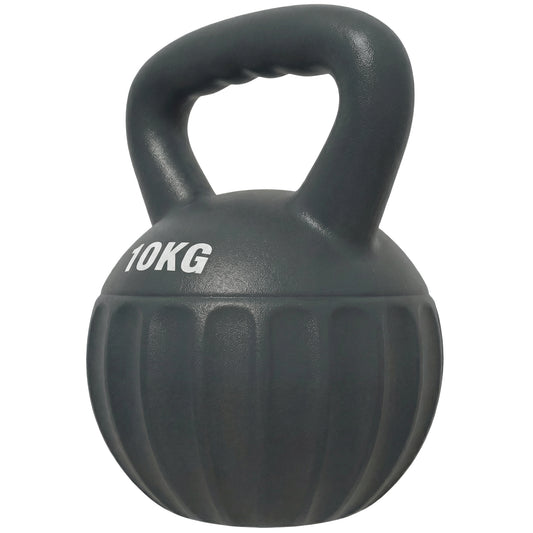 Soozier Kettlebell, 22 lbs Kettle Bell with Non-Slip Handle for Home Gym, Weight Lifting and Strength Training, Grey