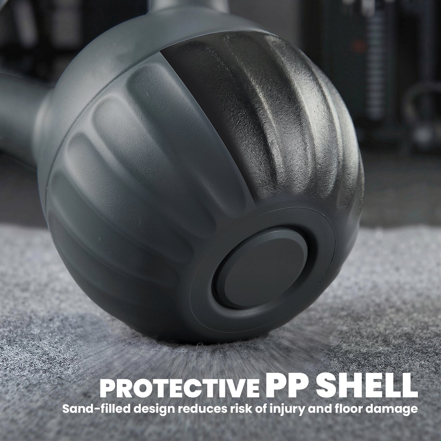Soozier Kettlebell, 26 lbs Kettle Bell with Non-Slip Handle for Home Gym, Weight Lifting and Strength Training, Grey