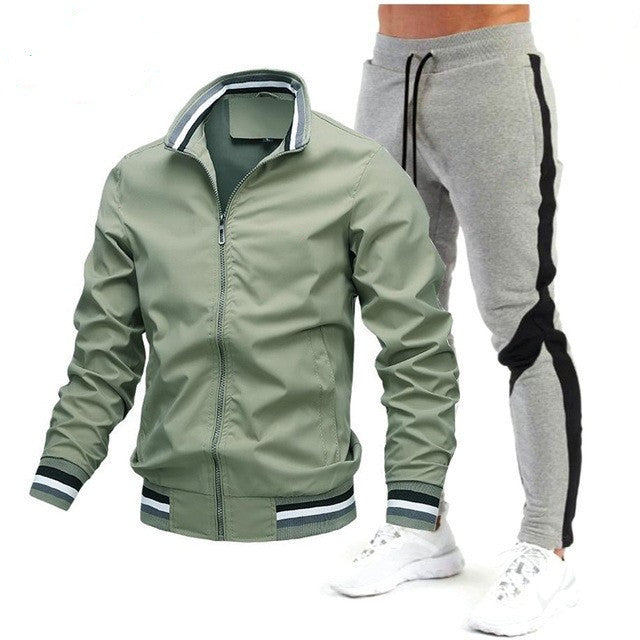 Street Running Sports Stylish Stitching Printing Sweat Suit