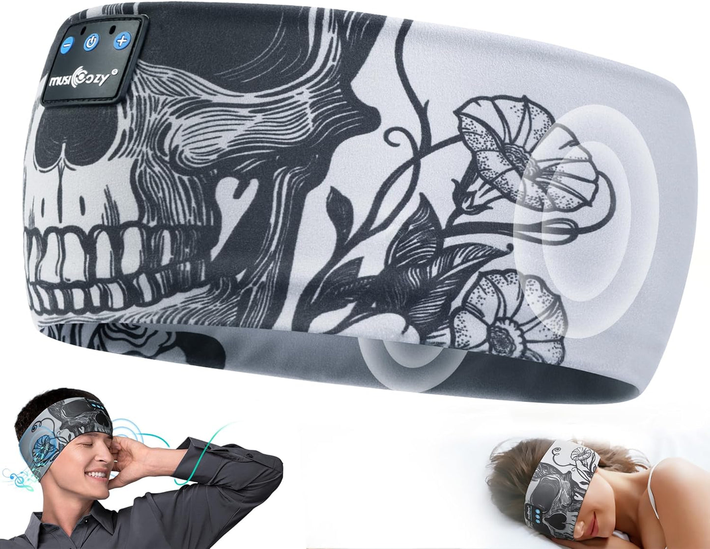 Ultimate Sleep Headphones Bluetooth Headband - Wireless Music Mask for Side Sleepers, Waterproof for Travel, Yoga & Workouts - Perfect Unique Gift for Insomnia Relief