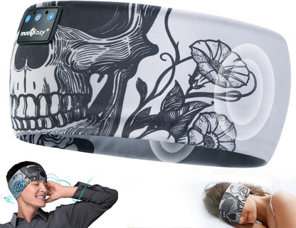 Ultimate Sleep Headphones Bluetooth Headband - Wireless Music Mask for Side Sleepers, Waterproof for Travel, Yoga & Workouts - Perfect Unique Gift for Insomnia Relief