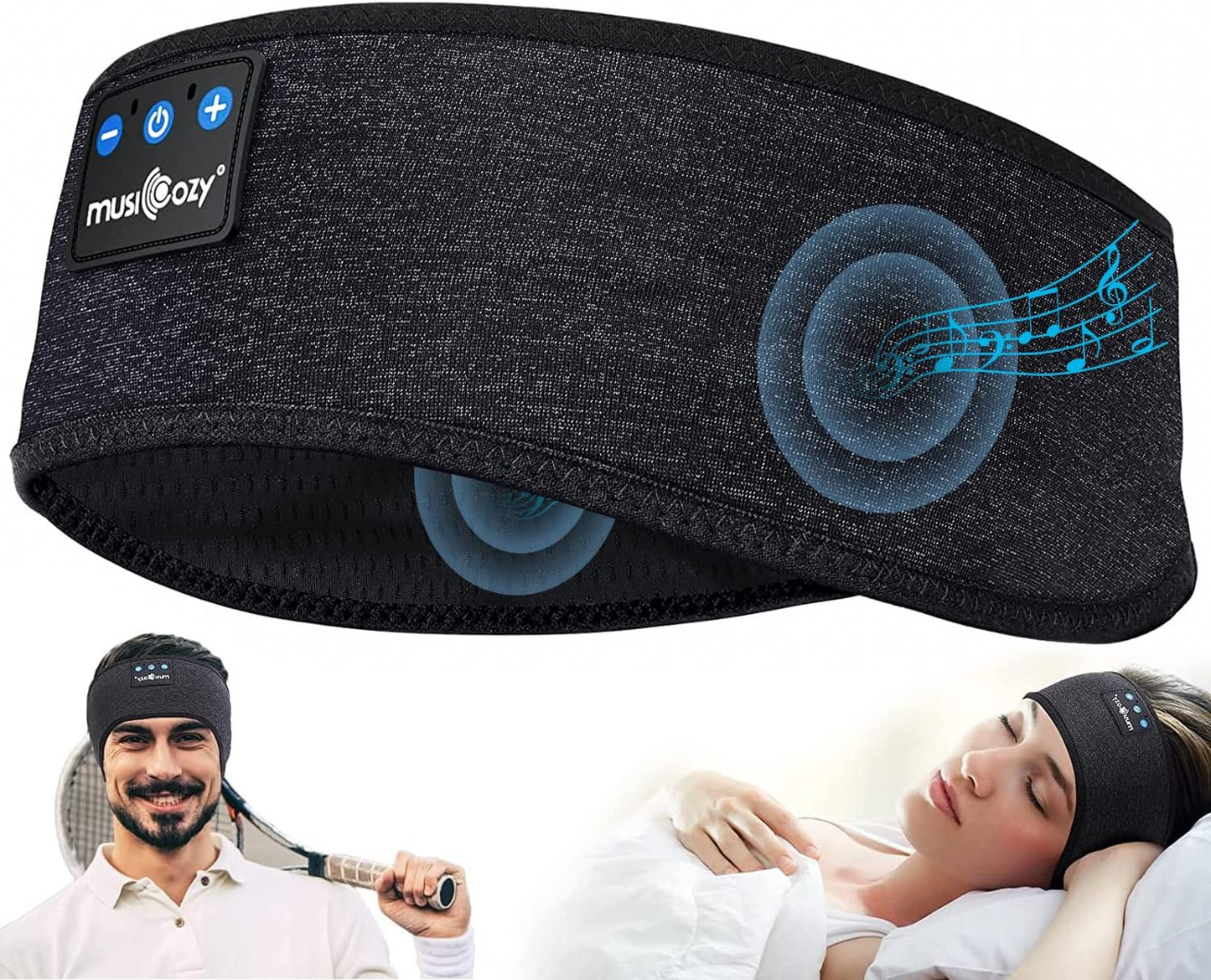 Ultimate Sleep Headphones Bluetooth Headband - Wireless Music Mask for Side Sleepers, Waterproof for Travel, Yoga & Workouts - Perfect Unique Gift for Insomnia Relief