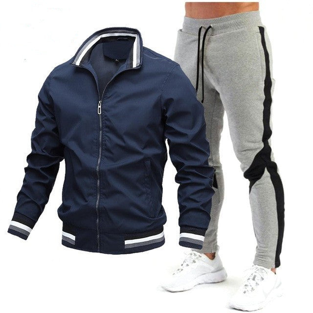 Street Running Sports Stylish Stitching Printing Sweat Suit