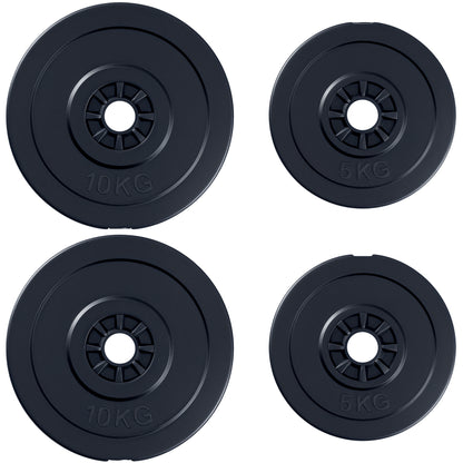 Soozier 4 Piece dumbbell Weight Plates Set 2 x 11lbs and 2 x 22lbs Black (Weights Only)