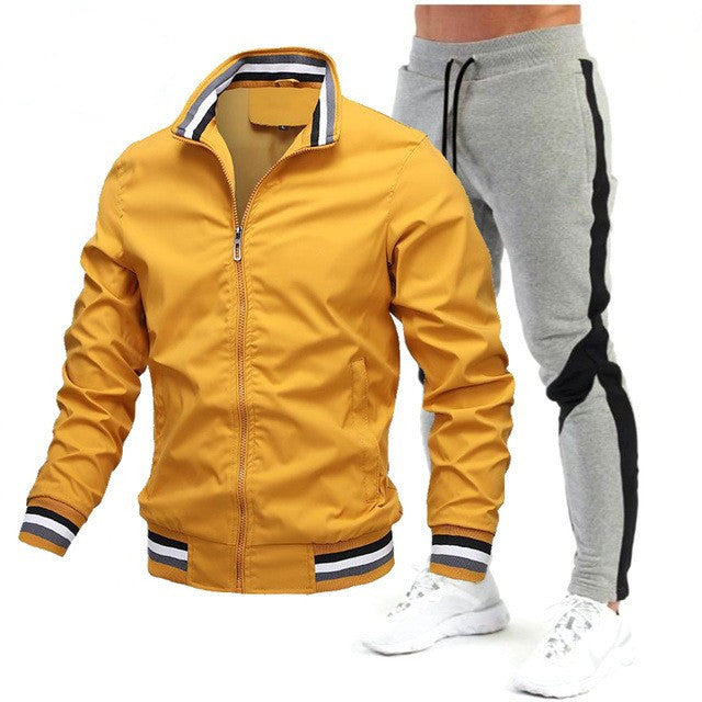 Street Running Sports Stylish Stitching Printing Sweat Suit