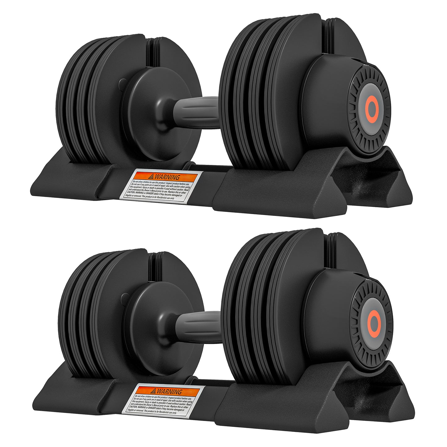 Soozier 8lbs/13lbs/18lbs/22lbs Adjustable Dumbbells Set,  Quick Adjustment Rubber Weights Exercise Fitness Dumbbell Set with Non-Slip Handles and Tray, for Men Women Home Gym
